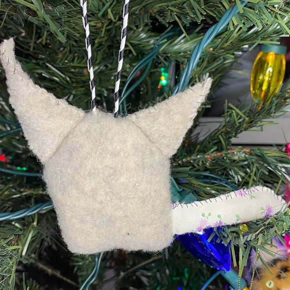 New Handmade Kitty Cat Christmas Tree Ornament Upcycled - Picture 2 of 3